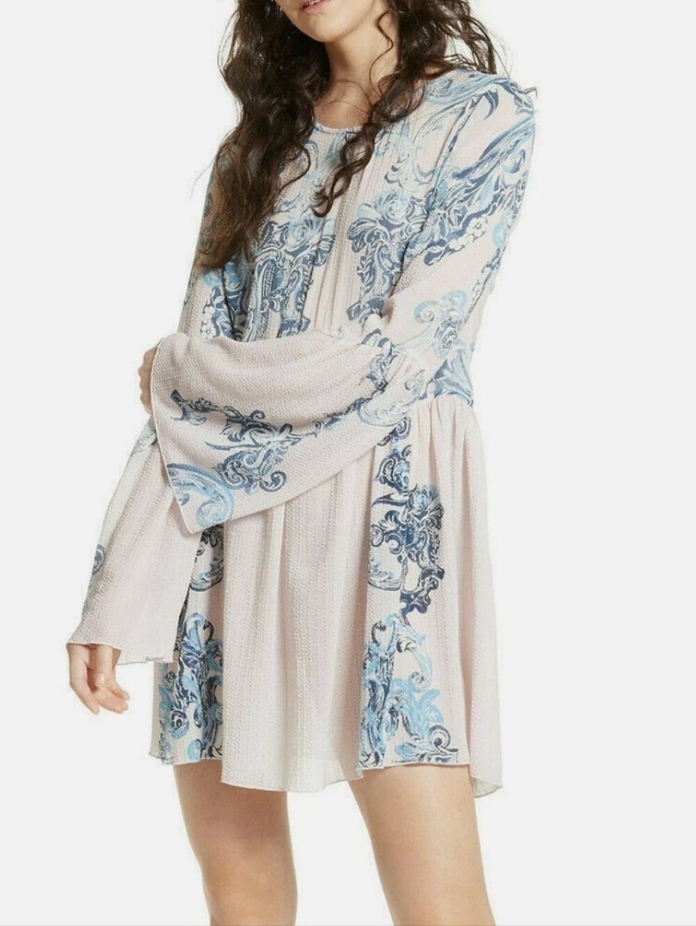 Free People Intimately Petal Pink Symphony Swing Sheer Oversized Dress XS